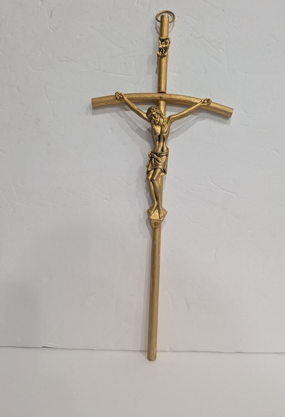 12 inch Gold Plated wall CRUCIFIX Catholic Christian Cross Nava Mexico